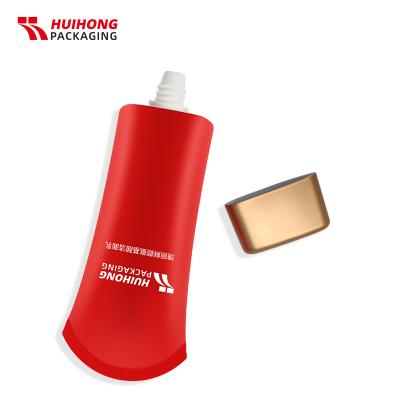 100ml Red Biodegradable Lotion Tube With Screw Gold Lid