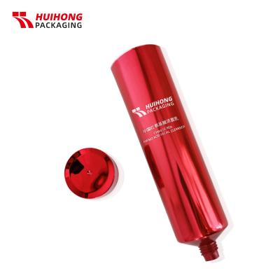 100ml Red Highlighted Aluminum Cosmetic Tube With Screw Top Lid