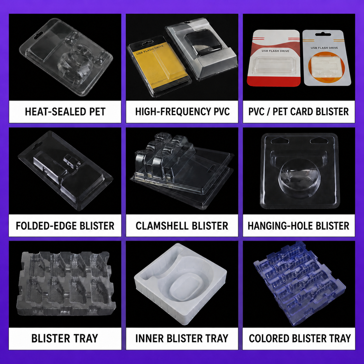 Blister packaging categories