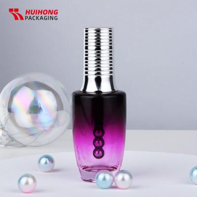 20ml Purple Eye Cream Glass Bottle With 3 Massage Vibration Ball For Cosmetics