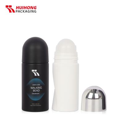 60ml White Black Custom PE Tube Round Roll On Deodorant Bottle Container For Man