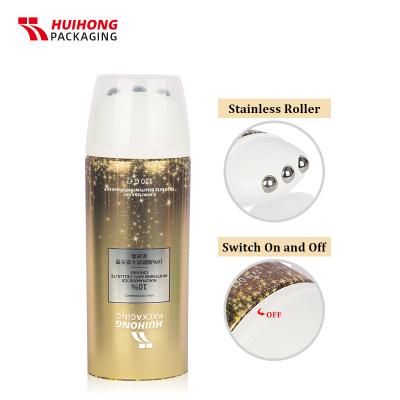D50 120ml Highgloss Gold Packaging  Aluminum Cosmetic Three Ball Massage Body Cream Tube